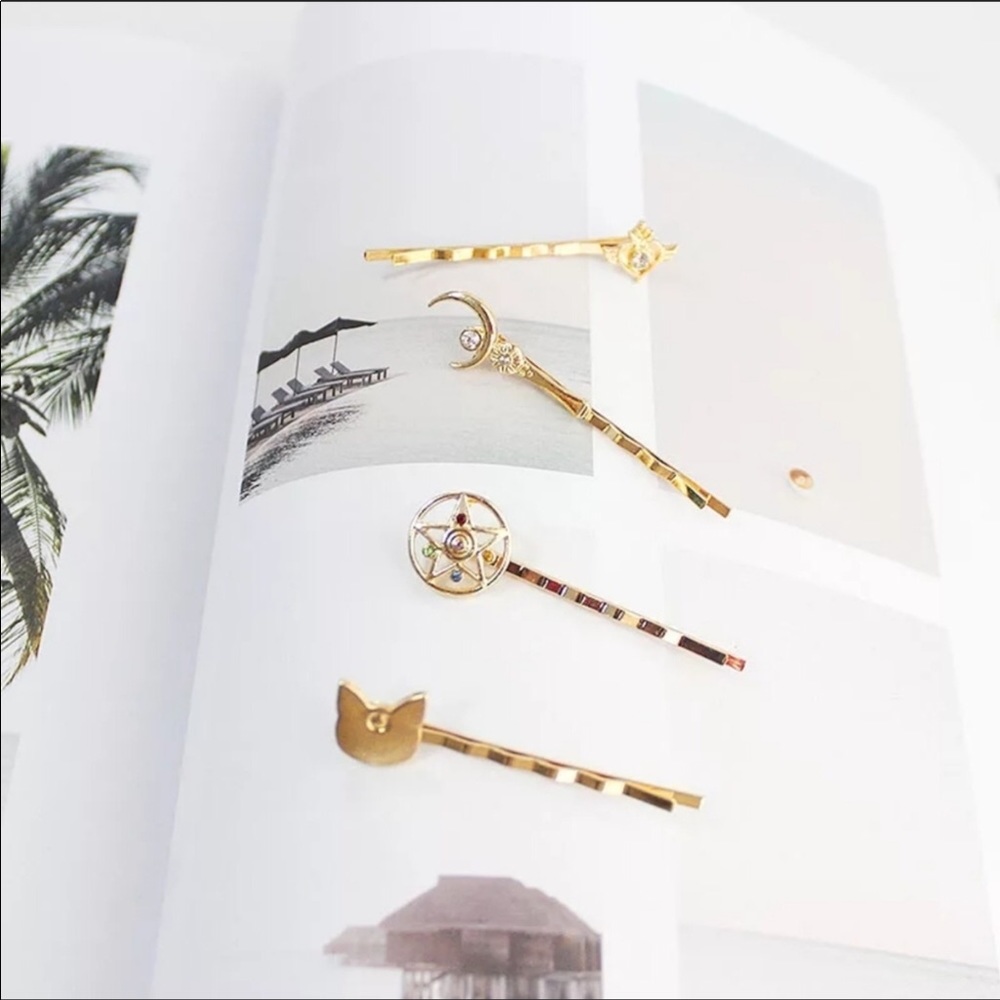 Sailor Moon Gold Hair Clip Set <4> - Picture 4 of 6